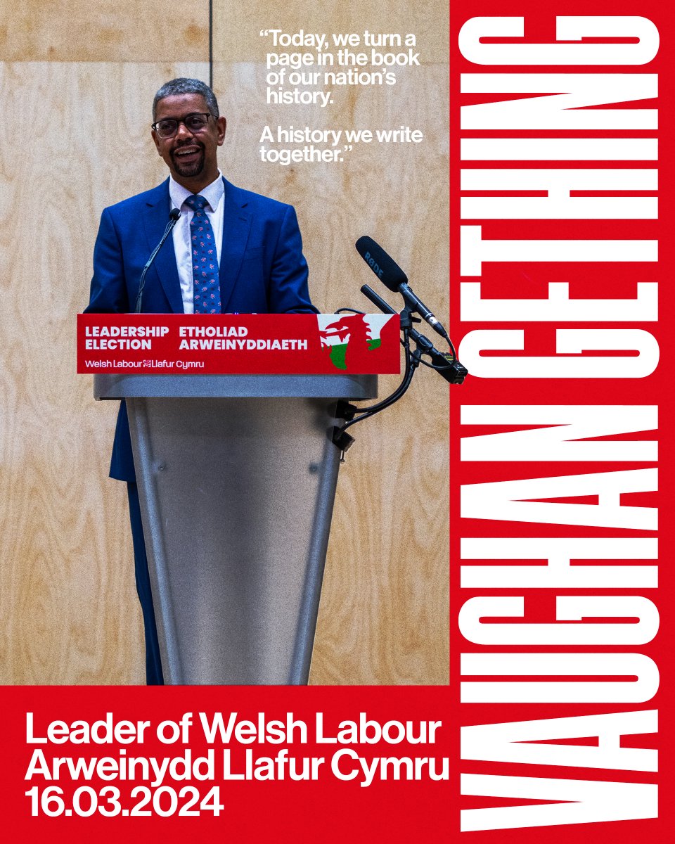 Congratulations to Vaughan Gething, who has been elected as Leader of Welsh Labour. Llongyfarchiadau i Vaughan Gething sydd wedi ei ethol yn Arweinydd Llafur Cymru.