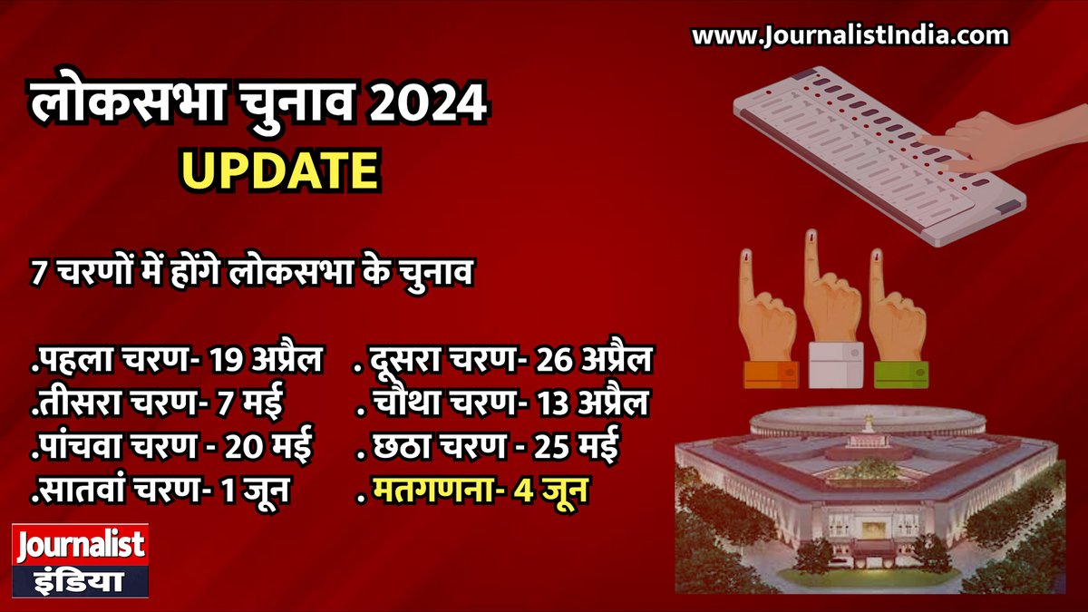 Loksabha Election 2024 Date लोकसभा चुनाव 2024 की तारीखों का ऐलान #LokSabhaElections2024 #journalistindia