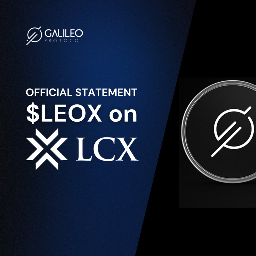 Dear Galileo Community, We are reaching out today with an update regarding  the situation with LEOX tokens on the LCX platform. In order to address  possible concerns we want to provide clarity