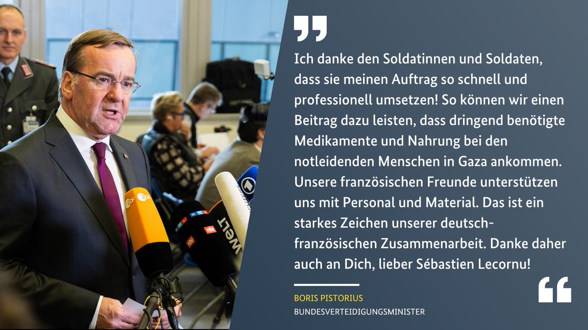 BMVg_Bundeswehr's tweet photo. Die Luftwaffe hat am Vormittag zum 1. Mal Hilfsgüter über #Gaza per Fallschirm abgesetzt. Dabei kommt die  🇩🇪🇫🇷 Staffel zum Einsatz, die in #Evreux stationiert ist. Die Crews haben viel Erfahrung und sind für den nicht ungefährlichen Einsatz sehr gut vorbereitet. #AirDropforGaza https://t.co/gv8lAXGFMs
