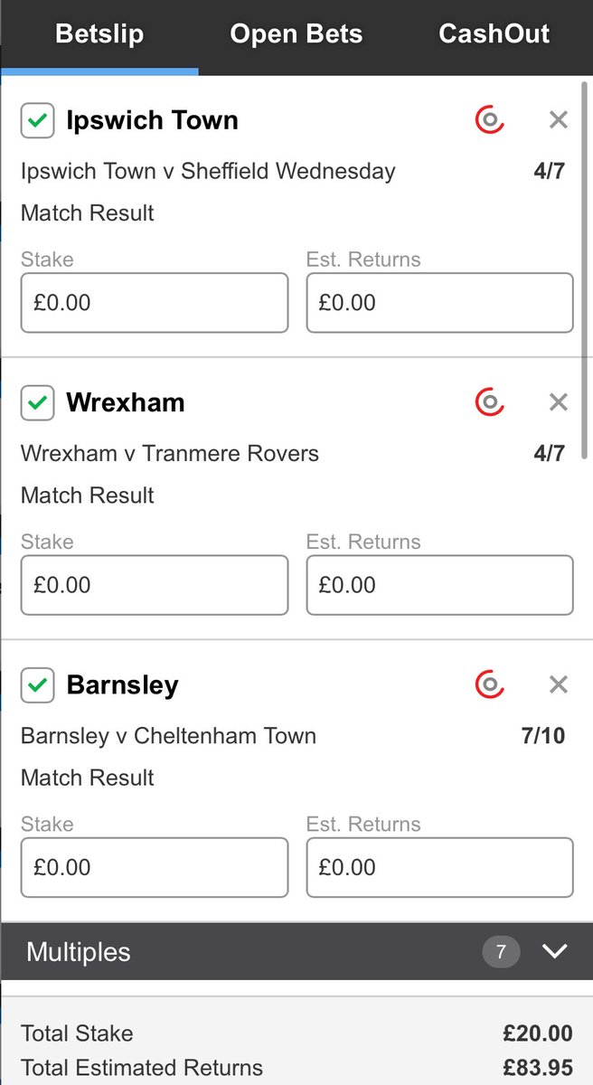 Football treble 15:00 kick off £20 returns £83.95 Claim a £50 freebet for todays football 🔥🔥 Sign up here bit.ly/3S8BZqq 18+ T&C apply BeGambleAware AD