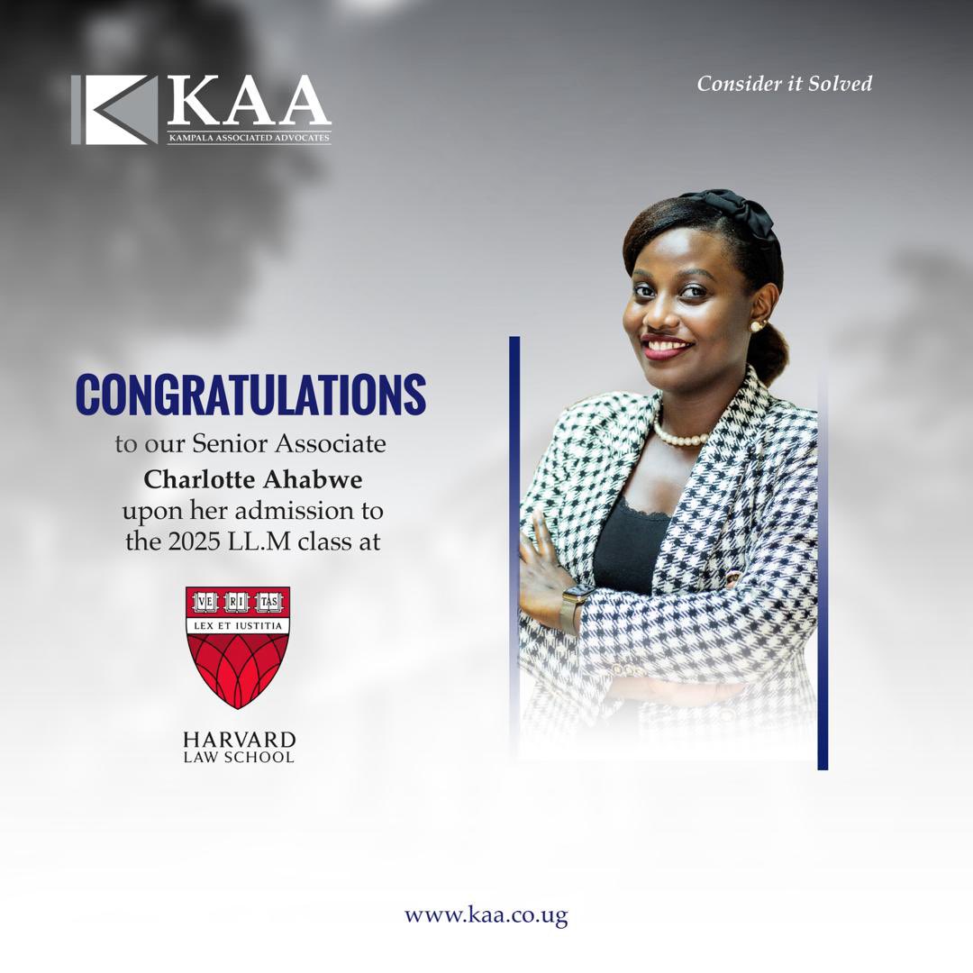 FERDINANDIUS's tweet photo. What a Beauriful Day: today as I celebrate 4 years having been admitted to @Harvard_Law , great news coming in show that my great friend @Cha5rlyA has also been admitted to HLS for the 2025 LLM Class. I couldn’t be happier than this that one of my own gets to experience this. These are answered prayers and memories to cherish.

When I had just received my graduation gown at office, Charlotte had requested that we take a photo jokingly saying she could also get a blessing to join Harvard and as of today, the dream has come to pass. 

Having known Charlotte for the last 10 years at @MakerereLaw, were in the same class, had the same discussion group, joined @makpilac together, were grouped together, argued our first moot together as Amicus Curiae before the Supreme Court, we were both voted the “Best Oralist” in the 3rd CLE Moot 2017, only joined different campuses at LDC but as destiny would have it, Charlotte joined me at @KAAdvocates at the end of 2021, we were both promoted together as senior associates and now, behold, she is admitted to @Harvard for her LLM  like I did 4 years ago.
I can’t ask for more and I will forever cherish and celebrate the milestones we have registered together.

So let me order for some Scotch Whisky, in case u find me calling a dog “embwa” as “enga”, please understand me. 

Congratulations Charlola.