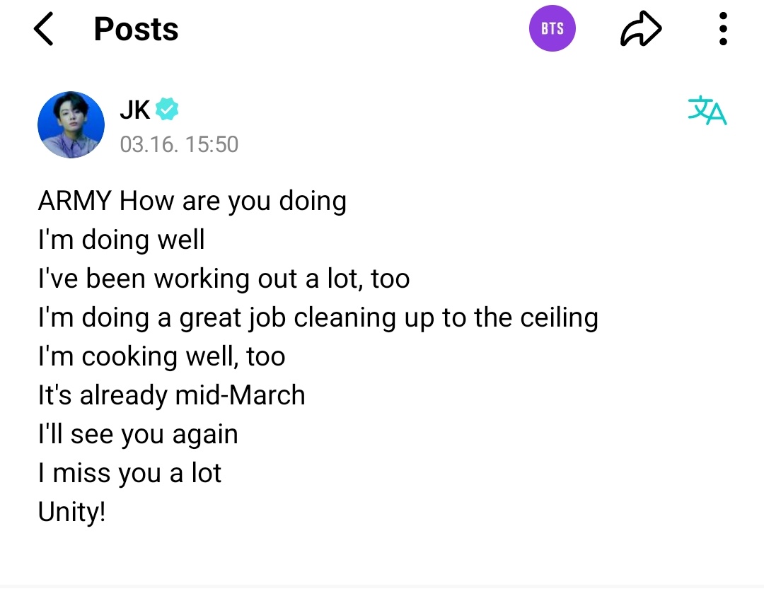 Jungkook_SNS's tweet photo. OMG JUNGKOOK’S WEVERSE POST. WE MISS YOU AND LOVE YOU ALOT. TAKE CARE LOVE😭🤍🥺 https://t.co/oH3OqPayaO