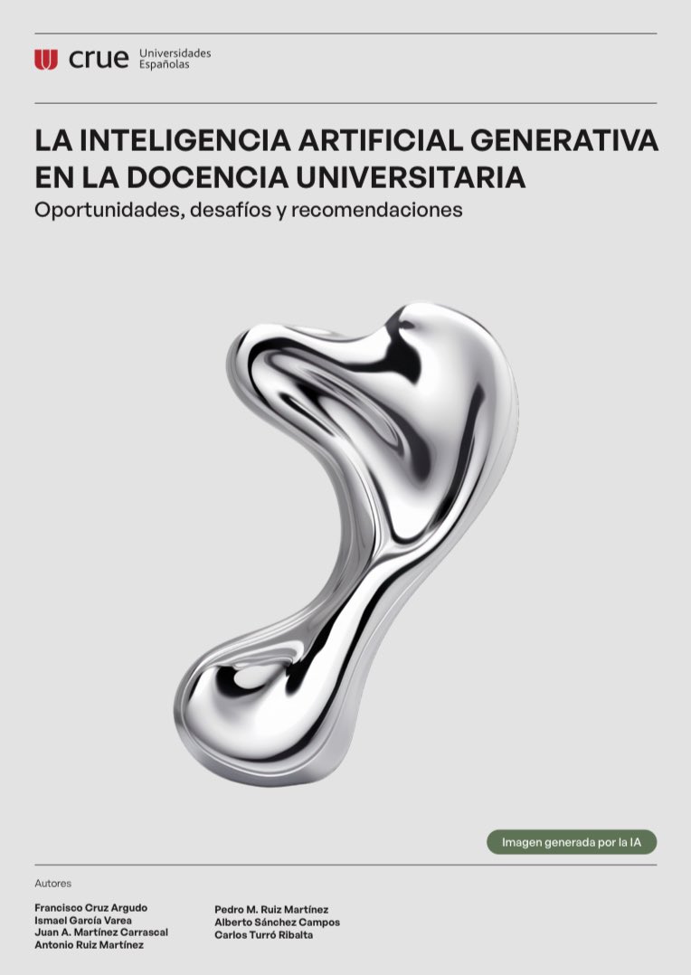 Almudena Fernández-Fontecha (@almudena_fdez) on Twitter photo LA INTELIGENCIA ARTIFICIAL GENERATIVA
EN LA DOCENCIA UNIVERSITARIA
Oportunidades, desafíos y recomendaciones por <a href="/CrueUniversidad/">Crue Universidades</a> crue.org/wp-content/upl… LA INTELIGENCIA ARTIFICIAL GENERATIVA
EN LA DOCENCIA UNIVERSITARIA
Oportunidades, desafíos y recomendaciones por <a href="/CrueUniversidad/">Crue Universidades</a> crue.org/wp-content/upl…