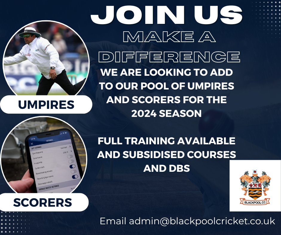 Do you want the best view of the game. We have a large number of games that require scorers and club umpires so we are looking for anyone who is interested. We can offer training.