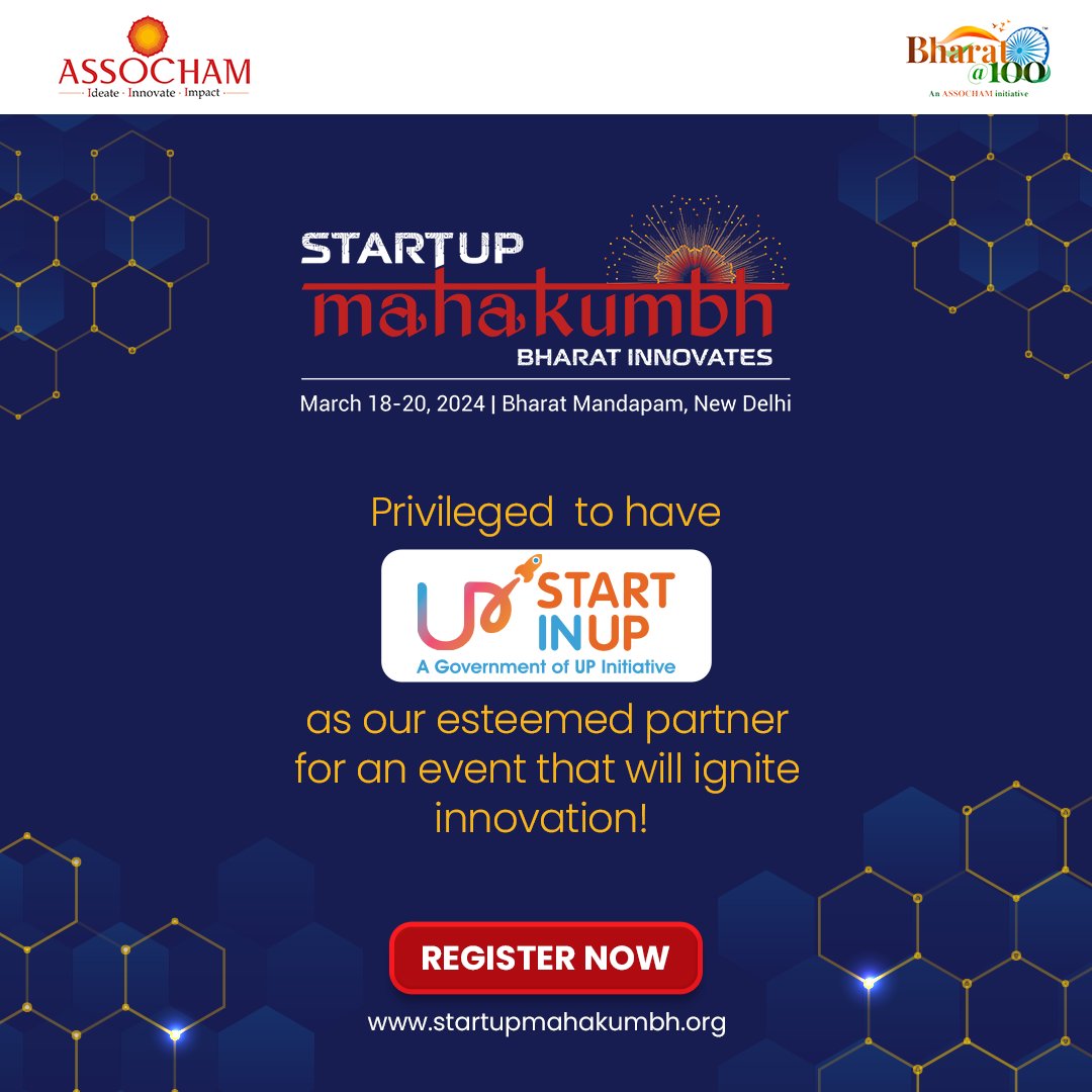 We are pleased to announce Start in UP - a government of UP initiative as our proud partner for the #StartupMahakumbh! The time to revolutionise the entrepreneurship landscape of India is now. 🗓 March 18th to 20th, 2024 📍New Delhi Register Now: bit.ly/4cd2rbK