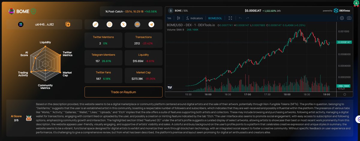 🔥Congratulations to $BOME for being listed on Binance, easily get 8000% profits if u use our MemeRadar. #BOME