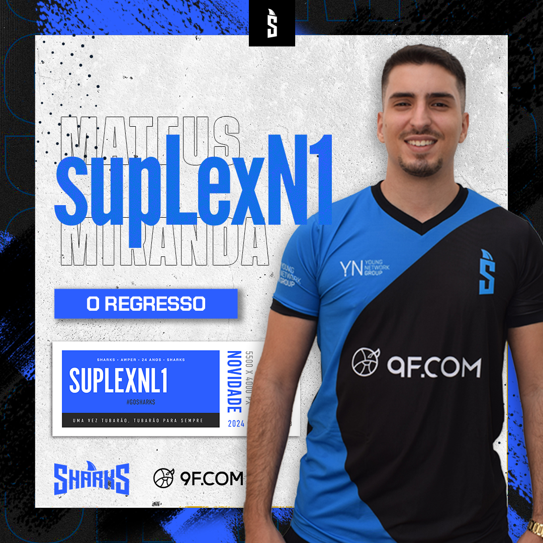 BOM FILHO A CASA TORNA 🦈

É com orgulho que anunciamos que o nosso <a href="/supLexN1/">supLexN1</a> voltou ⛵

Uma vez tubarão, sempre tubarão 💙

👉 Esse aí é brabo de verdade, pronto para dominar os duelos, puxando a AWP na cara do inimigo sem piedade!

#GoSharks | #SharkAttack🦈