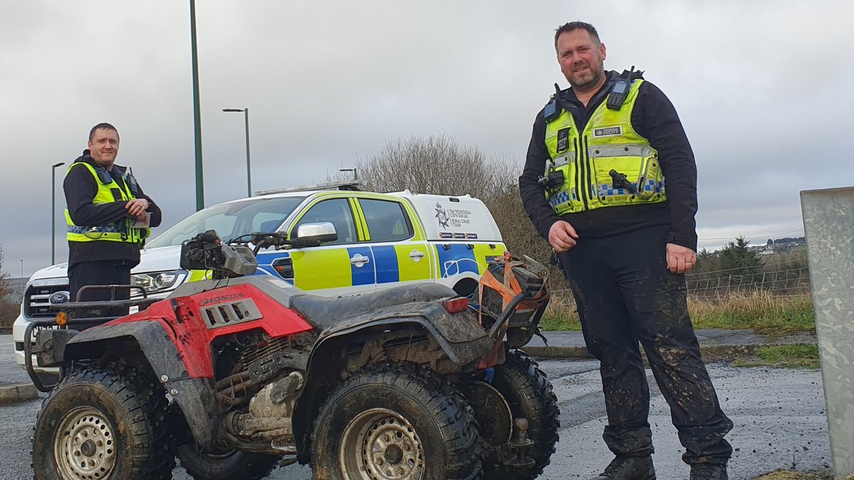 Another suspected stolen #Quadbike recovered this #weekend by the #RuralCrimeTeam! We certainly had to work for this one, getting thoroughly soaked and muddy in the process. #RuralCrime