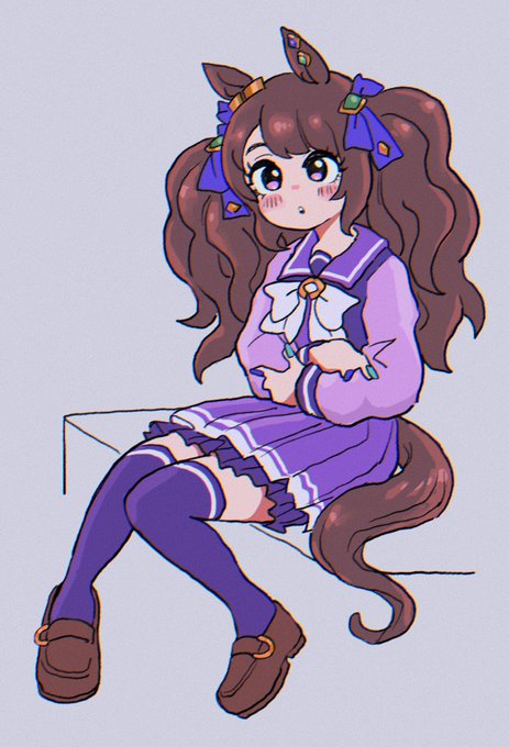 「full body purple thighhighs」 illustration images(Latest)