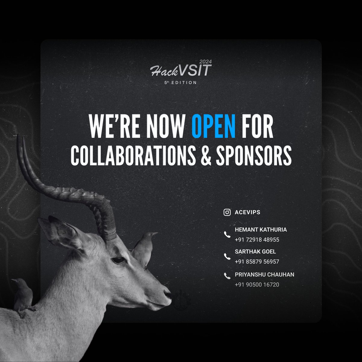 ACE- Association of Computer Enthusiasts (@vips_ace) on Twitter photo Knock-Knock, HackVSIT 5.0 isn't just a hackathon - it's an innovation extravaganza!
We're open for collaboration with any interested organisation or sponsors. Feel free to reach out to us <a href="/VIPS_ACE/">ACE- Association of Computer Enthusiasts</a>
#sponsor #sponsors #investors #partners #partnership #hackathon #ipuniversity Knock-Knock, HackVSIT 5.0 isn't just a hackathon - it's an innovation extravaganza!
We're open for collaboration with any interested organisation or sponsors. Feel free to reach out to us <a href="/VIPS_ACE/">ACE- Association of Computer Enthusiasts</a>
#sponsor #sponsors #investors #partners #partnership #hackathon #ipuniversity