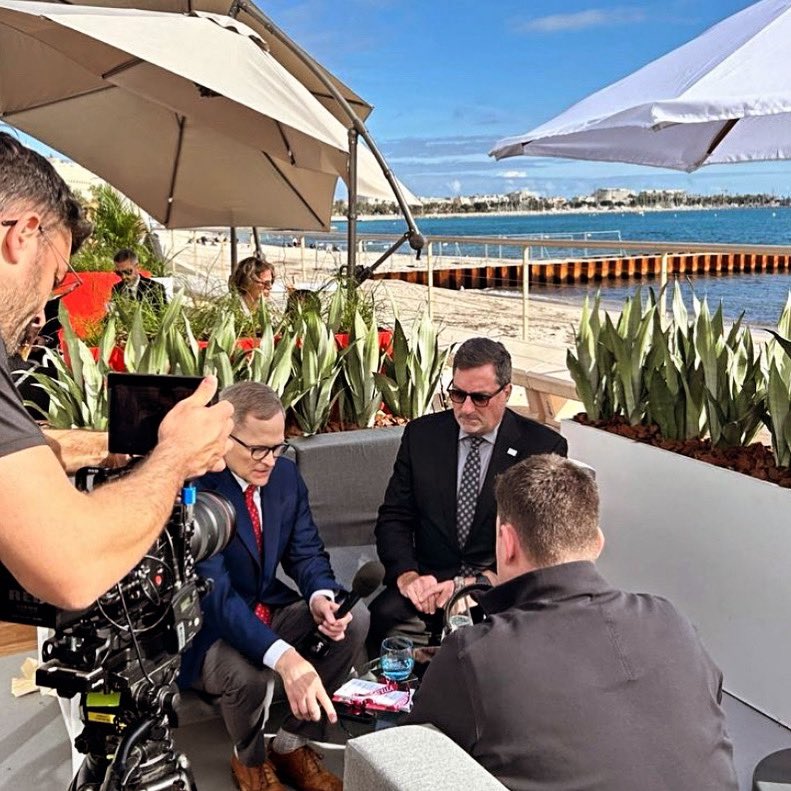 Beach interview with @AvisonYoung CEO Mark Rose. #MIPIM #cre