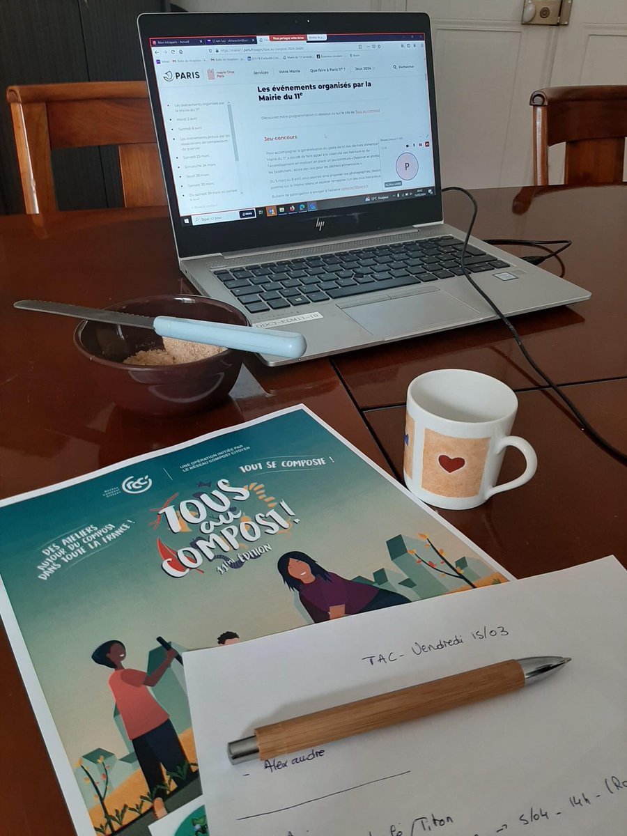 Réunion hier matin pour peaufiner la prochaine édition de " Tous au compost " qui aura lieu du 23 mars au 7 avril 👩‍🌾👨‍🌾

De belles animations seront réparties sur l'ensemble de l'arrondissement #Paris11 🙂
#ReseauCompost11

<a href="/Mairiedu11/">Mairie du 11e</a>