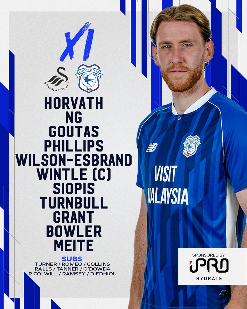 CardiffCityFC's tweet photo. 🔢

Your City team for today's South Wales derby! 💙

#CityAsOne | @iprohydrate https://t.co/KwEIwUSIYx