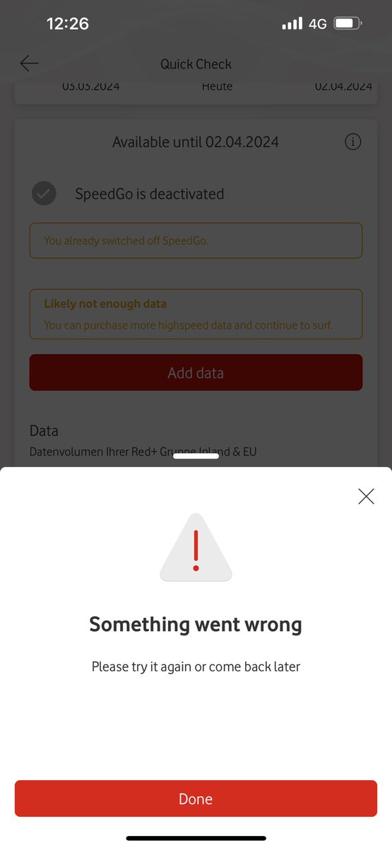 WING3RZ's tweet photo. Deactivated this “SpeedGo” product, which is frankly awful and skirting ethics just adding €3 for 250MB of data 3 times.

But now adding Data is impossible.

I’m at a loss https://t.co/R4JNd5Qsgs