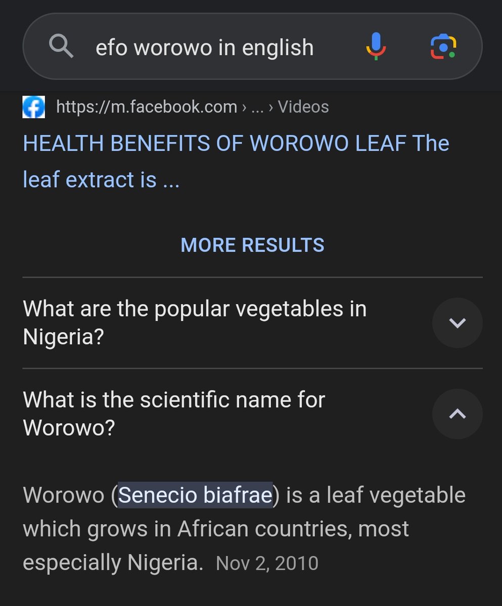 Come closer my Yoruba people and see what many of you are missing 'Yoruba don't have soup' Lenu omo abi pabe 🙄.. Aside the Obe Ata. Yoruba soup is largely vegetable base Follow this thread and see 1. Efo worowo. Worowo is not only a vegetable. It is an herb also&vsrh sweet