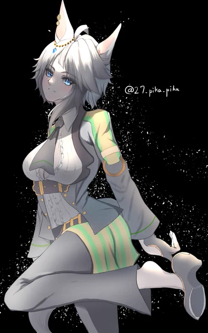 前描いたフジキセキさんとセット 