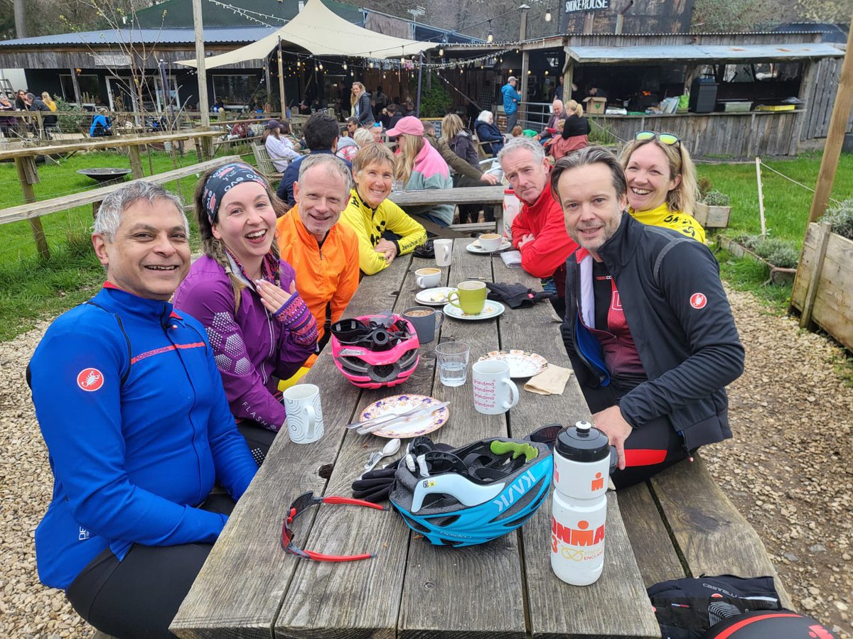 Our B riders enjoying some delicious treats from the Blue Tin Cafe