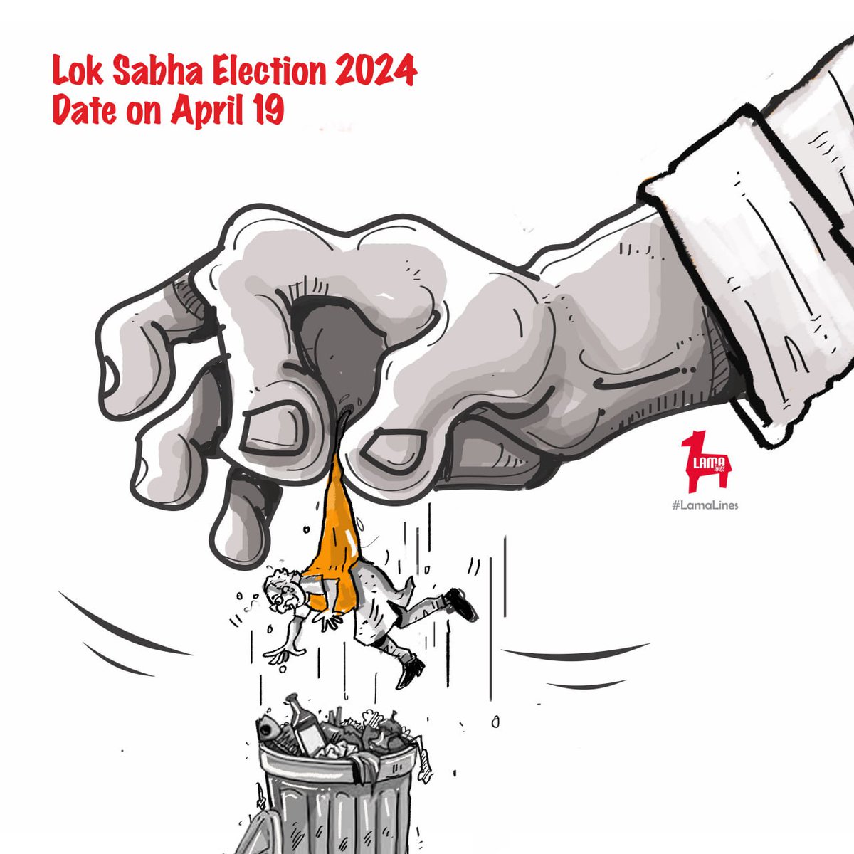 LamaLines's tweet photo. Let's vote and show the fascist his way home!
#ElectionCommission #LokSabhaElections2024 #electiondate #April19 #VOTE #Election2024 #electionschedule https://t.co/HyK43XykDp