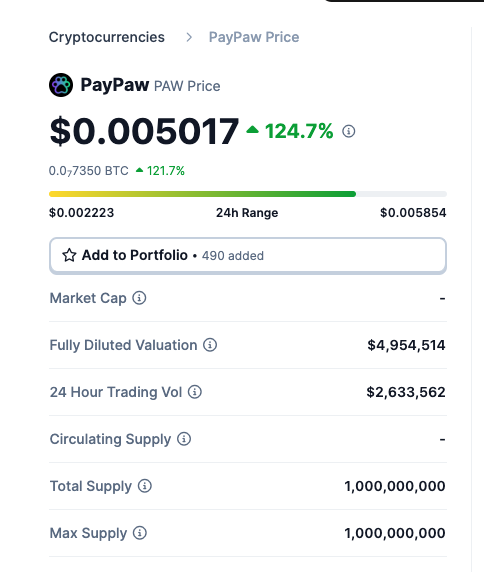 ThreeXplus1's tweet photo. Miss out on $BOME? Alls good!  Ape into $PAW instead. Here's why:

$PAW offers a payment service allowing you to convert your crypto into prepaid cards like Visa or Mastercard, with easy integration into Google Pay, Apple Pay, and Samsung Pay.

- With a mini market cap of just 5m.
- Recently launched on Raydium on March 14th, and thankfully, no rug yet!
- Available on Raydium, Orca, and Jupiter.
- It's the hassle-free way to spend your dirty crypto. no i mean hard-earned crypto, no KYC required. 🤞
- Bot is live on tg.
- Supported in over 200 countries.
- While currently offering just 5 coins, who knows? Maybe $BOME will be added soon! 🤣

Achieving a 50m market cap shouldn't be too hard, right? 

DYOR 
@PayPaw_Cards