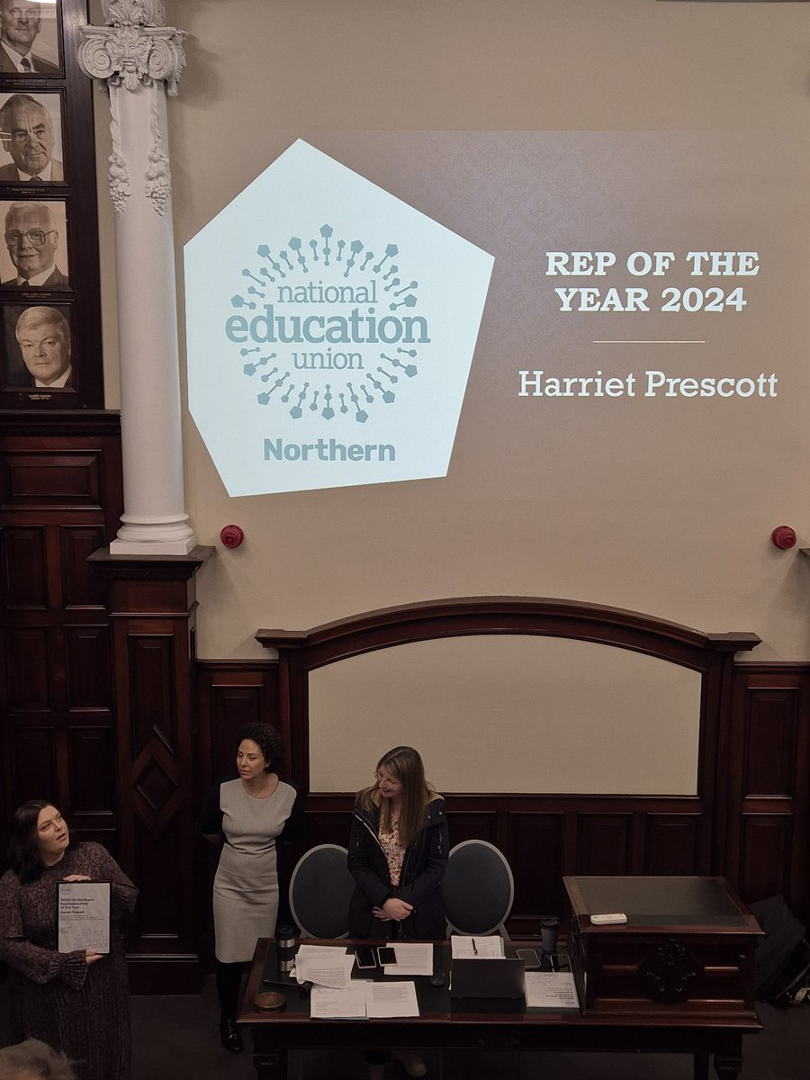 "We do this for free and we do this because we love it." <a href="/NEUnorthern/">NEU Northern</a> Rep of the Year Harriet tells the region that finding the union helped her find her people. 

Congrats from all of us in Durham NEU! @NeuNewcastle