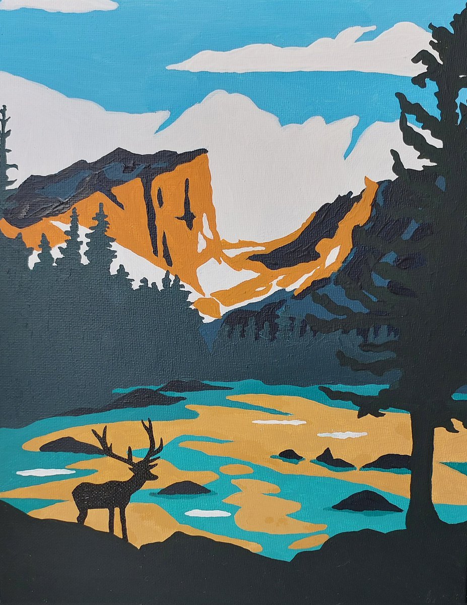 The Rocky Mountain National Park🦌🏞

Acrylic: Rosa Ukraine 

°
°
°

#rockymountainnationalpark #deer #river #mountains #stones #tress #nature #forest #colorado #usa #vintageposters #art #artwork #artist #artlovers  #painting #creative #acrylic #українськіхудожники