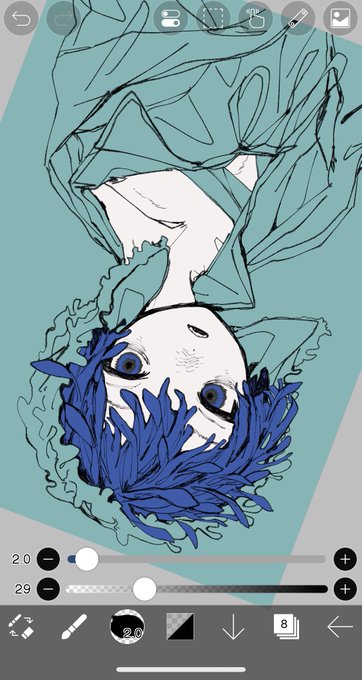 「blue eyes upside-down」 illustration images(Latest)