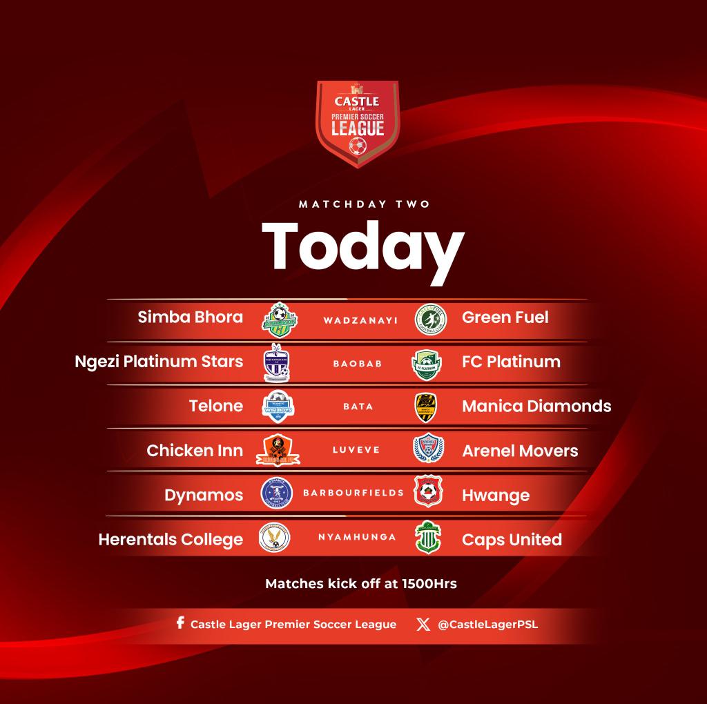 #MatchDay2 Saturday fixtures