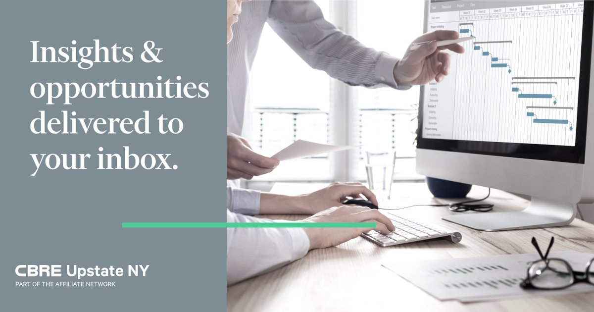 Get commercial real estate insights and opportunities from across Upstate New York delivered to your inbox.

Subscribe to our email list at cbre.co/3v8yfOn
