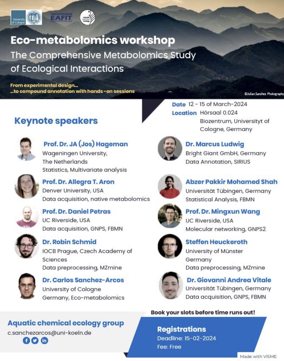 elleci21's tweet photo. It was such a pleasure to attend the Eco-metabolomics workshop this week! I had fun and gained some extra knowledge on how to use incredible metabolomics tools! 
Thank you @C_Sanchez_Arcos and @UniCologne for organizing this incredible event! #metabolomics #science #biotech https://t.co/IskMmJMzhH