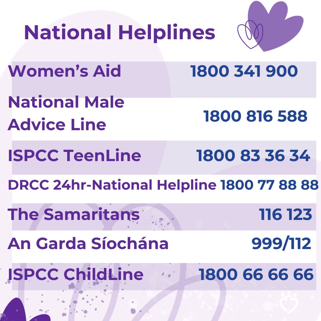 On this bank holiday weekend, we want you to know that help is always here. Our National Freephone Helpline is always open. You can always give us a ring on 1800 341 900 or chat to us via womensaid.ie #StPatricksDay #Helplines