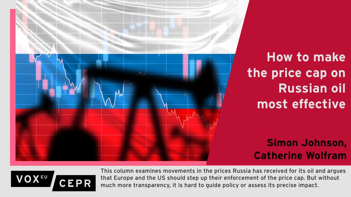 This column examines movements in the prices #Russia has received for its #oil and argues that #Europe and the #US should step up their enforcement of the price cap on Russian oil and refined products. @baselinescene & Catherine Wolfram @MITSloan ow.ly/A4Fl50QH0LS