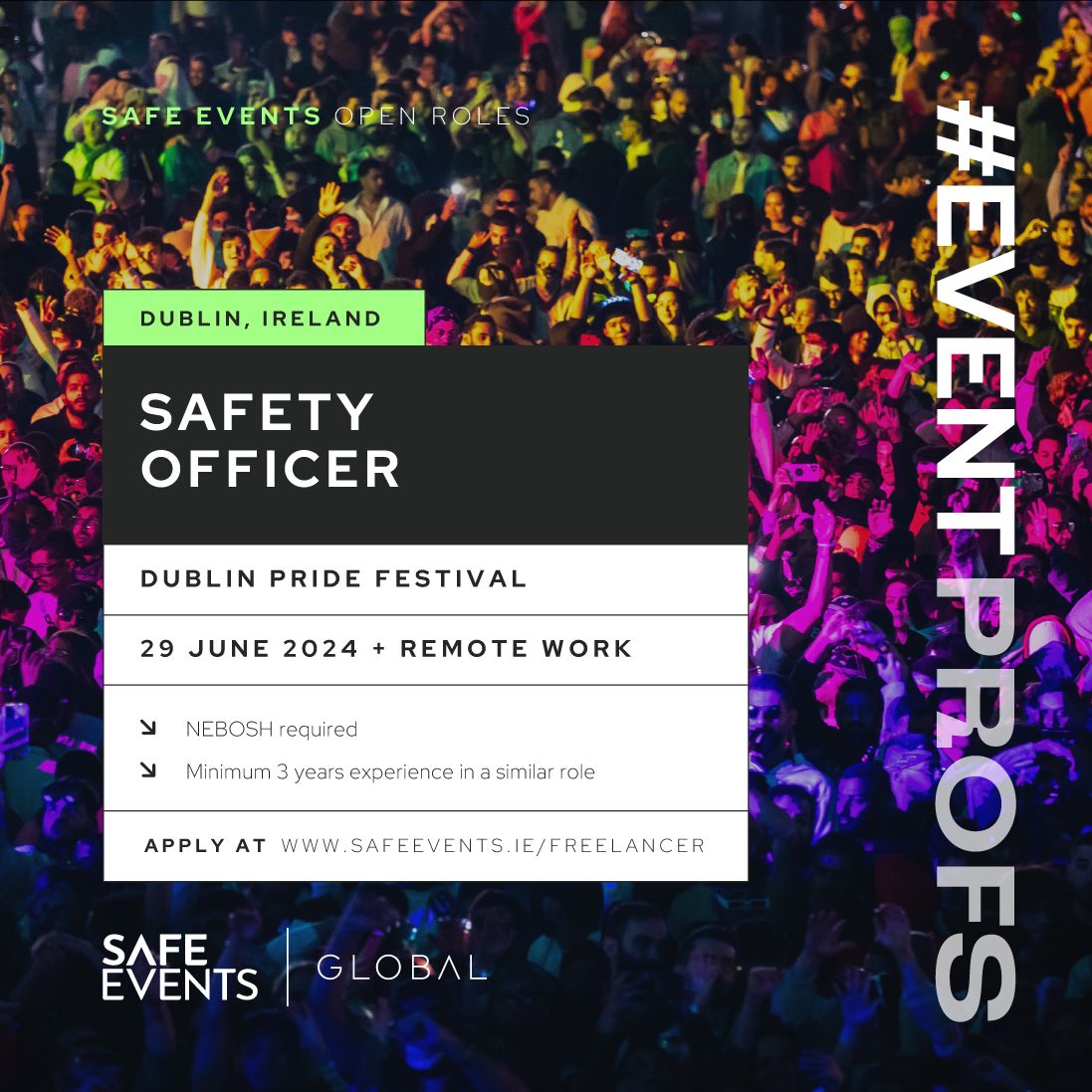 SafeEventsIE's tweet photo. Are you a freelancer looking for work in Dublin this summer? We have some roles we are looking to fill for Dublin Pride Festvial this year.
#SafeEventsGlobal #enablingcreativity #eventsafety #crowdsafety #eventprofs #eventprofsUK #Freelance https://t.co/SXxxlsWadQ