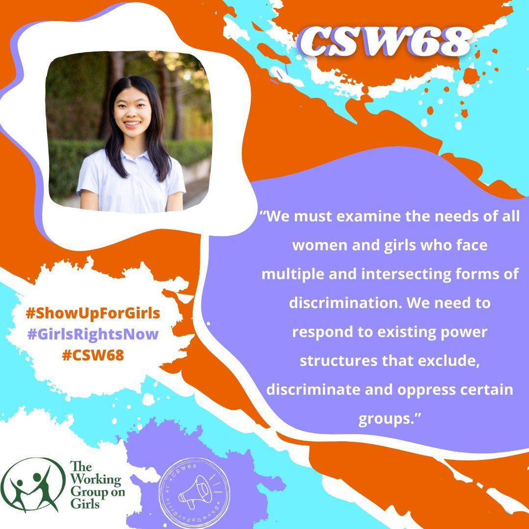 #GirlsRightsNow! We need Member States to listen to GIRLS this #CSW68 #ShowUpForGirls