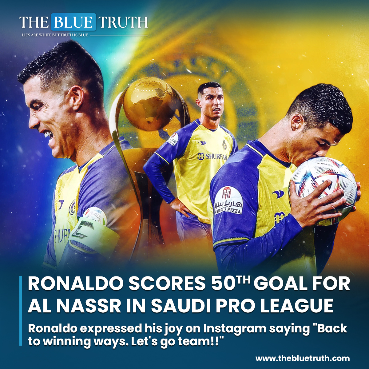 Cristiano Ronaldo scored his 50th goal for Al Nassr, helping them end a four-match winless streak with a 1-0 victory over Al Ahli, as reported by Goal.
#CristianoRonaldo #AlNassr #GoalScorer #FootballVictory #AlAhli #Goal50 #SoccerStar #RecordGoal #tbt #thebluetruth