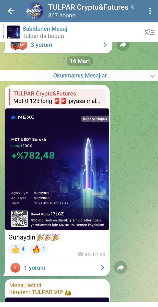 #mdt dün vermiştik kazanamayan kim varsa Tulpara baksın yeter 🤑🤑🥳 
Ülkeye dolar kazandıtmaya devam 🚀🚀🚀

#btc #bitcoin