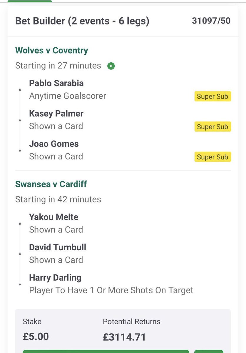 MoraleBets's tweet photo. 💷💷⚽️MORALE BETS 💷💷⚽️

BET BUILDER DOUBLE FOR THE EARLY GAMES 

NOTIFICATIONS ON 📞📱 

Please Gamble Responsibly 🙏

BEST OF LUCK 🤞 https://t.co/uvhRDh2kRc