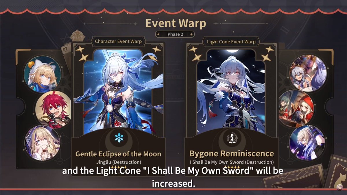 Zeniiet's tweet photo. v2.1 HSR Banner
Phase 1 - Acheron &amp; Luocha
Phase 2 - Aventurine &amp; Jingliu
#HonkaiStarRail https://t.co/bZBwc7V40X