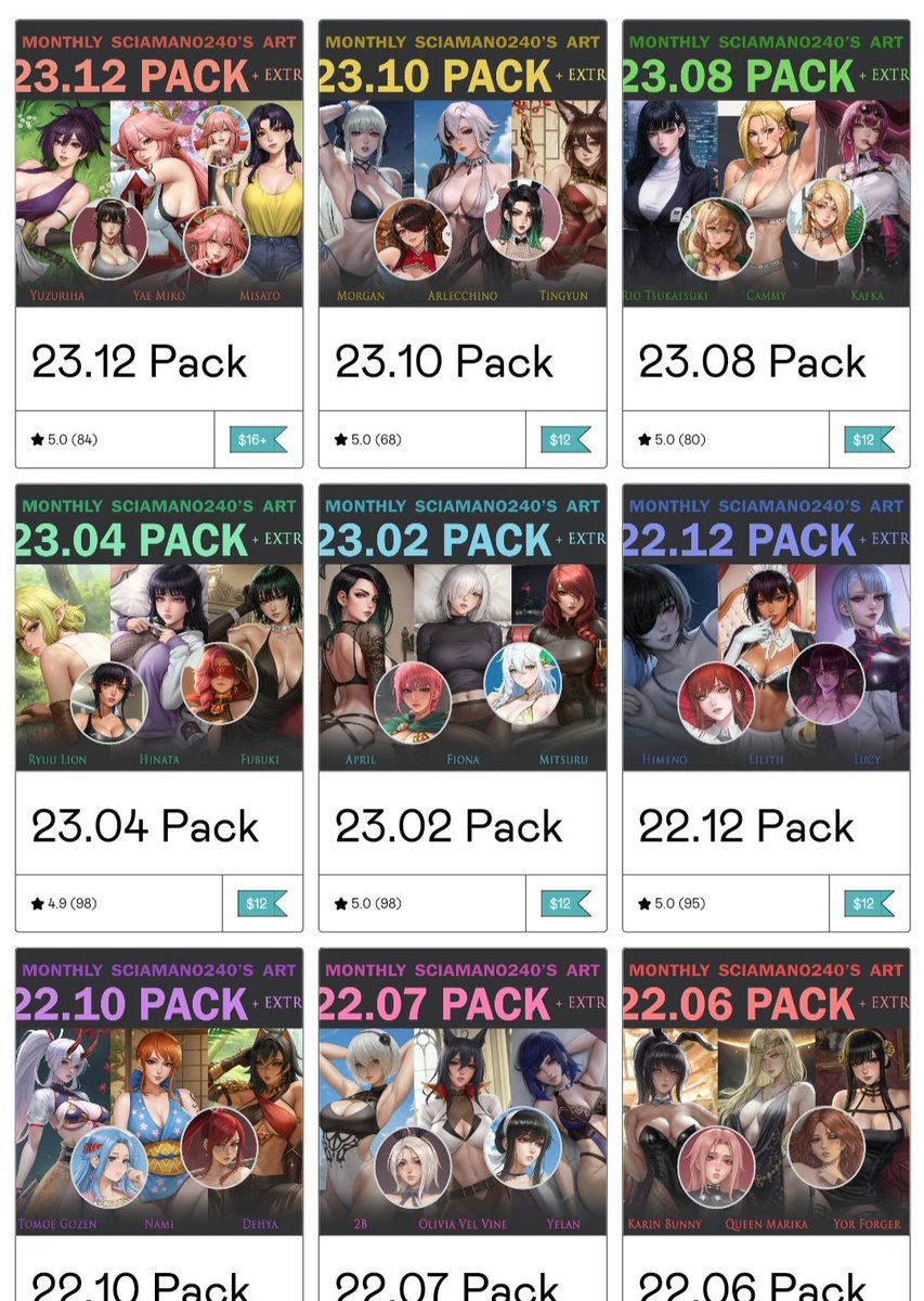 Gumroad decided to move away from any kind of adult content. If you ever purchased anything from my page, make sure to have a backup of it just in case. Until i find an alternative, you might still be able to purchase a pack before their new policy takes place.