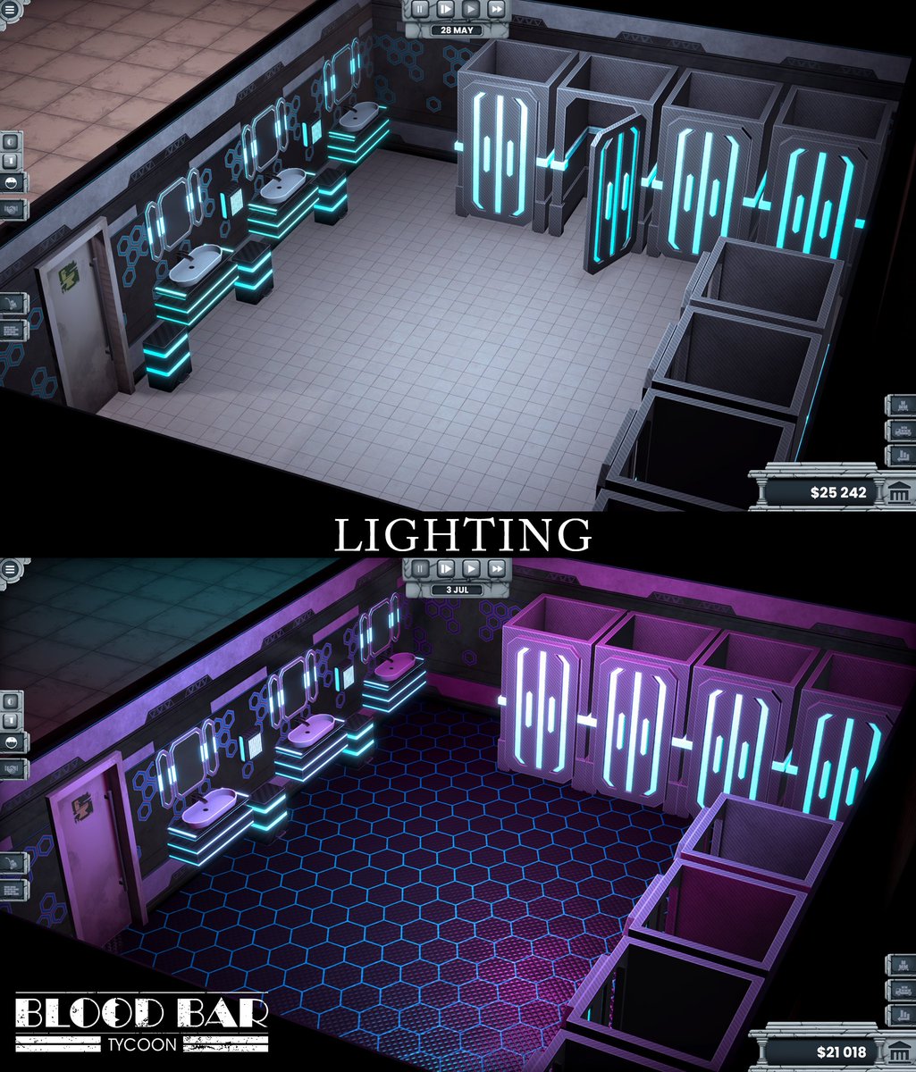 CleverTrickstR's tweet photo. For this #screenshotsaturday, here is the Cyberpunk-themed bar we're working on (by @Nemeelionne88)

New concept: Cyberpunk vampires!

🙏 #gamedev, show us your work in the comments.
🔄 If you like our work, please RT and Follow. https://t.co/QOdb5BgYnd