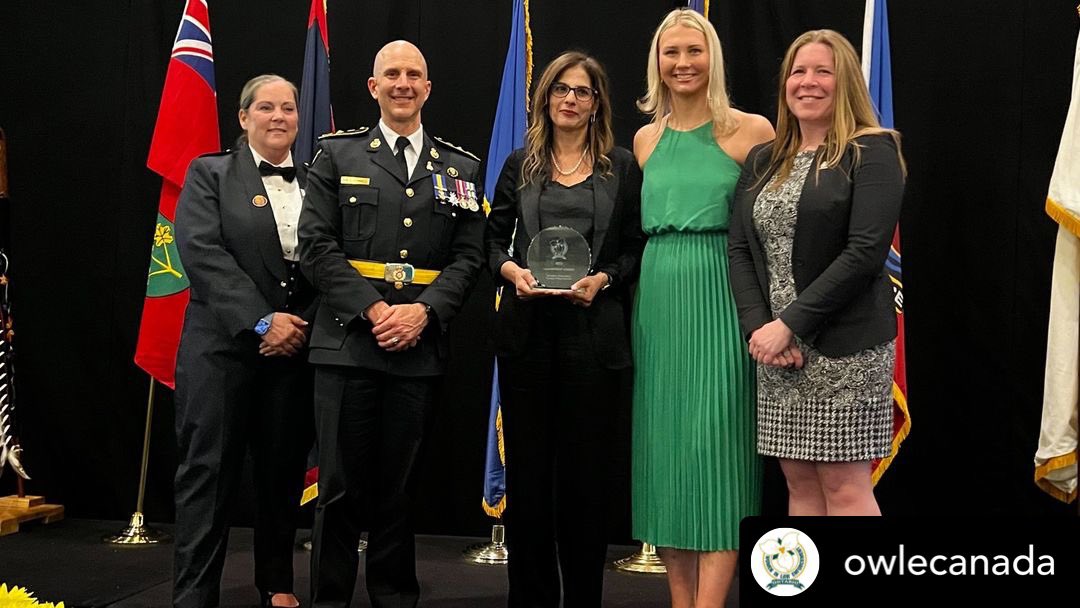 Last year the Leadership Award was presented in memory of Sergeant Margaret Eve of the @OPP_News to @torontopolice Detective Kiran Bisla. Bisla is commended for her determination that lead to Canada's first and most well-known conviction for wilfully promoting hate against women.