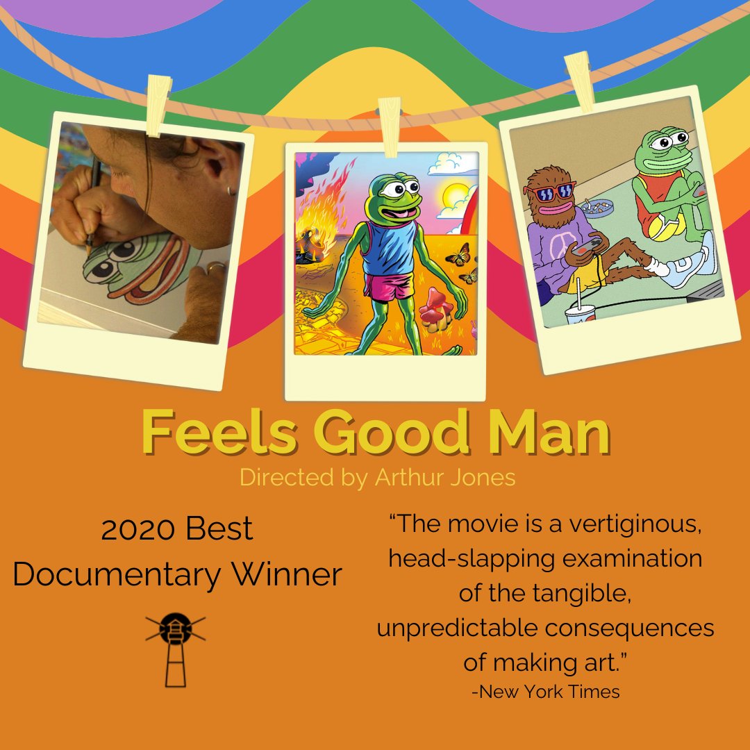 LighthouseFilm's tweet photo. Happy Streaming Saturday!
Feels Good Man, tells the story of Artist Matt Furie, who begins an uphill battle to take back his iconic cartoon image.
Streaming on Prime Video, Apple TV, Google Play and Vimeo!
#streamingsaturday #feelsgoodman #StreamingSaturday #ScreeningSunday https://t.co/z9QNHYAOoB