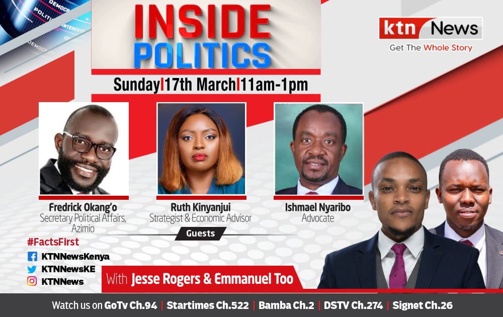 Join us on inside politics for an in depth discussion on political issues that made it to the press. From the Intrigues behind Kisii DG's impeachment to the NADCO report. #Insidepolitics #KTNNews