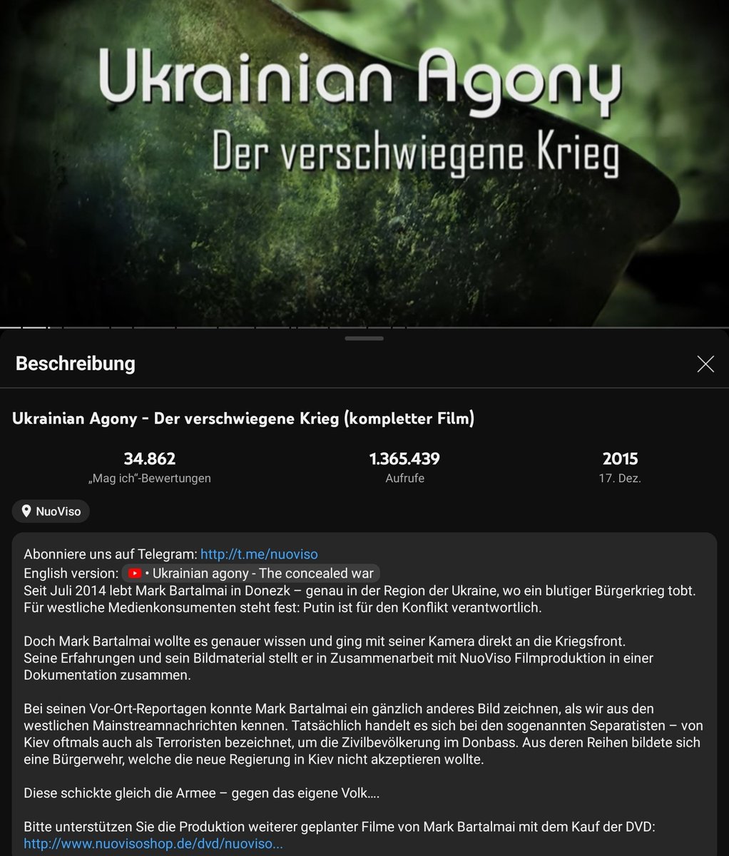 ChrisKarlKnecht's tweet photo. 🇺🇦 Dezember 2015.
Ukrainian Agony - Der verschwiegene Krieg. (2015) 1h24
https://t.co/ifbRQo7Kts
Frage: Läuft das immer so bei Bürgerkriegen, also ich meine, hat das System aus Sicht der Grossmächte ... ? 🤔
#Ukraine #Bürgerkrieg
#Donezk #Donbass
#Ukraine2015 #UkraineRussianWar
🎞 #Bartalmai #MarkBartalmai
.