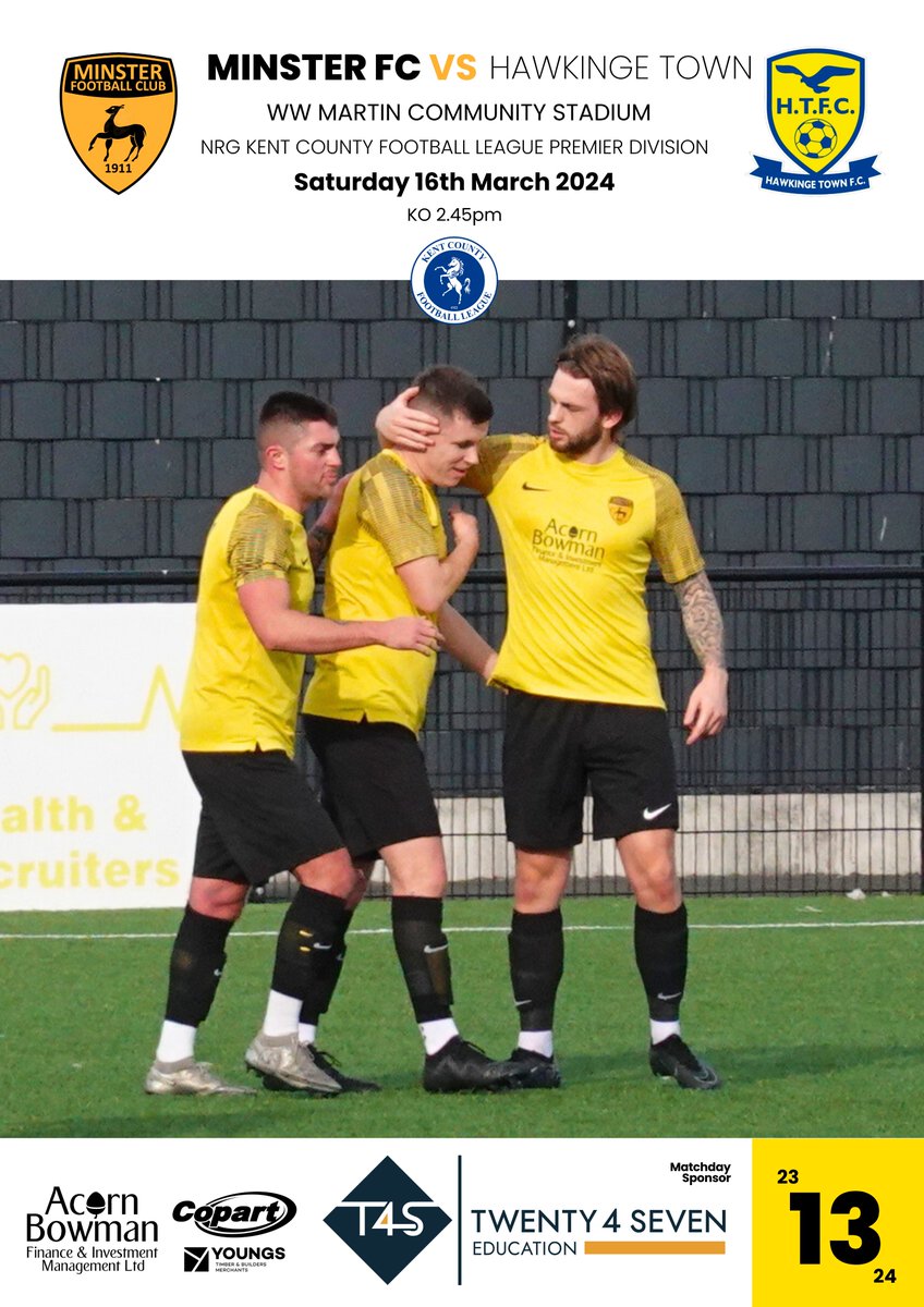 MinsterFC1911's tweet image. FREE #DIGITALPROGRAMME for our @KCFL1516 Prem Div match against @HawkingeTownFC 
 
Link = qrco.de/MFCPROG13

Thanks to our sponsors:
@T4S_Education 
#AcornBowmanFinance
@CopartUKLimited 
#YoungsTBM 

Spread the word via our friends:
@GroundhopperUK
@NonLeagueCrowd