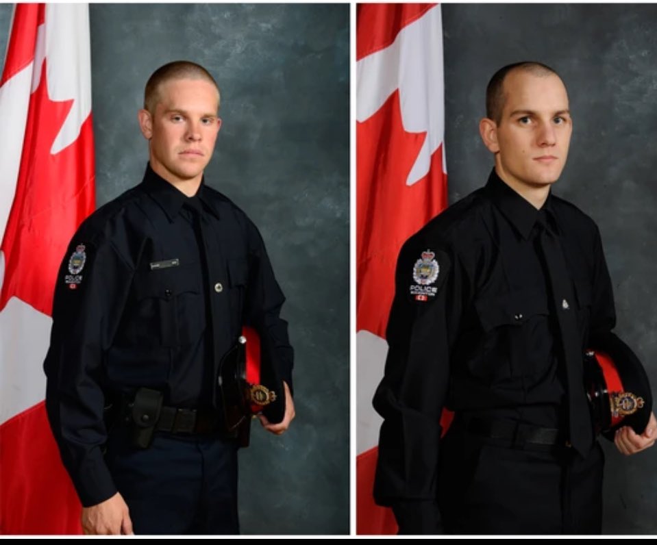 One year ago,two of our Edmonton brothers were brutally murdered responding to a domestic incident. We made a pledge to never forget. Rest easy Constable Travis Jordan and constable Brett Ryan. @TPAca @TorontoPolice @YEGPA @edmontonpolice @CPPOM