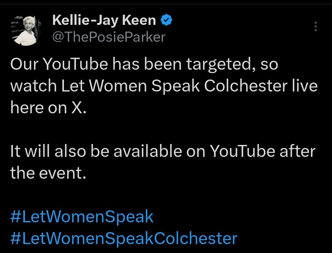 It appears Kellie-Jay Keen's youtube channel has received another strike as her livestreaming privilege has been (temporarily?) removed again.