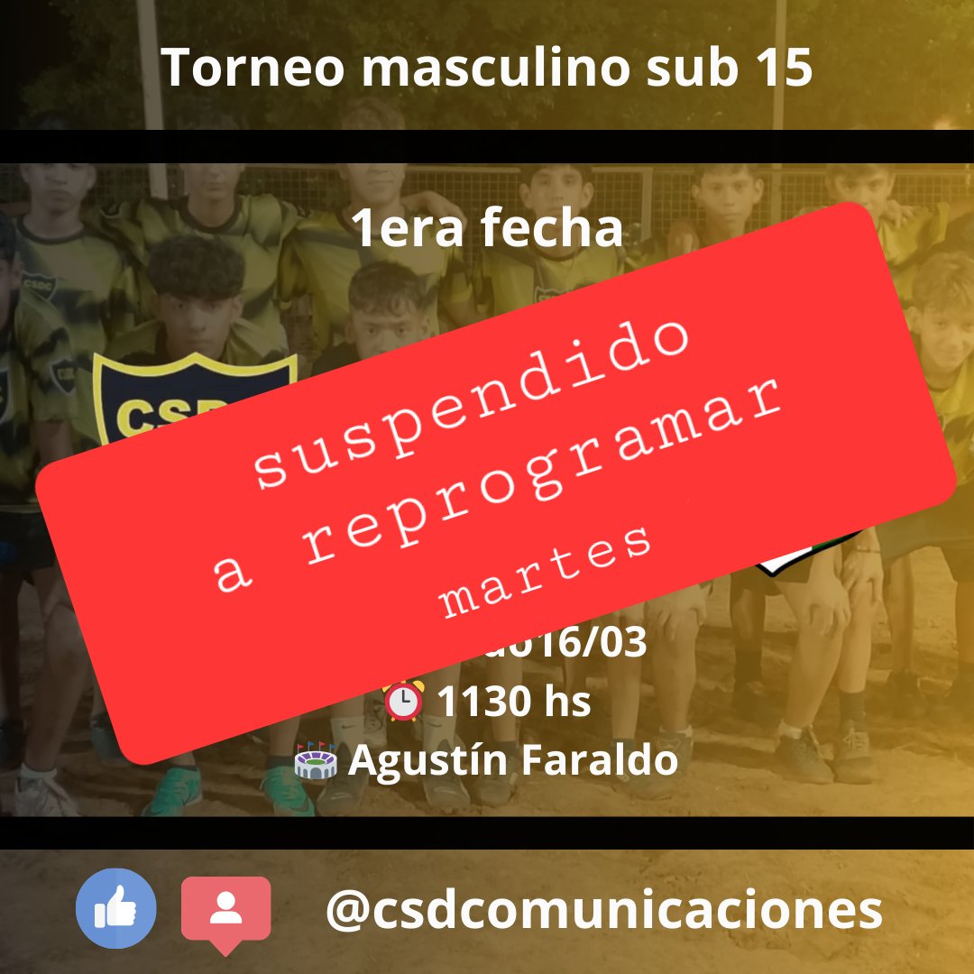comulibres's tweet photo. Suspendido el inicio del torneo masculino sub 15 😔👉🏼🌩⚽️🚫 https://t.co/F33DoRQssx