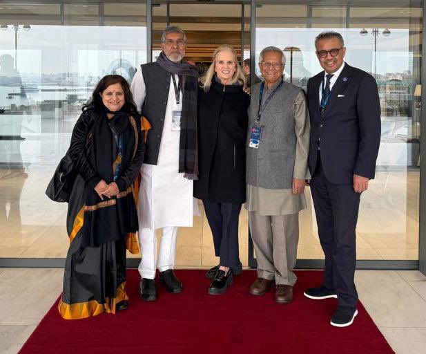 I’m honored to be at the #GlobalBakuForum in #Azerbaijan along @DrTedros, Director-General of @WHO, Nobel Peace Laureates @Yunus_Centre and @k_satyarthi, Founder & CEO of @FortifyRights @matthewfsmith, among others. Over 100 world leaders, including present and former