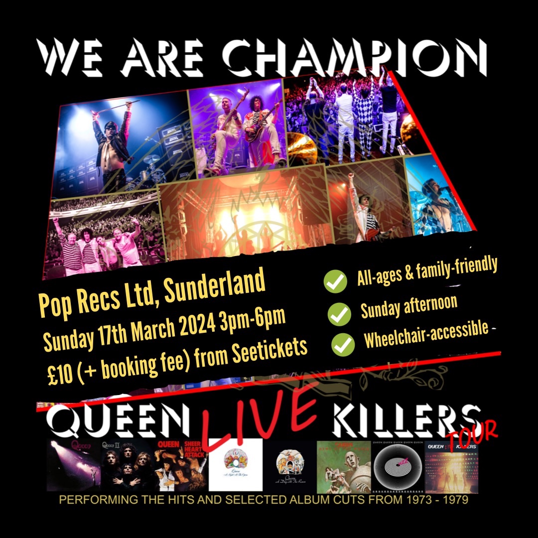 This Sunday (17th October) @WeAreChampionUK play an all-ages, wheelchair accessible matinee show at @poprecsltd in Sunderland! Open from 3pm and tickets here: seetickets.com/event/we-are-c…